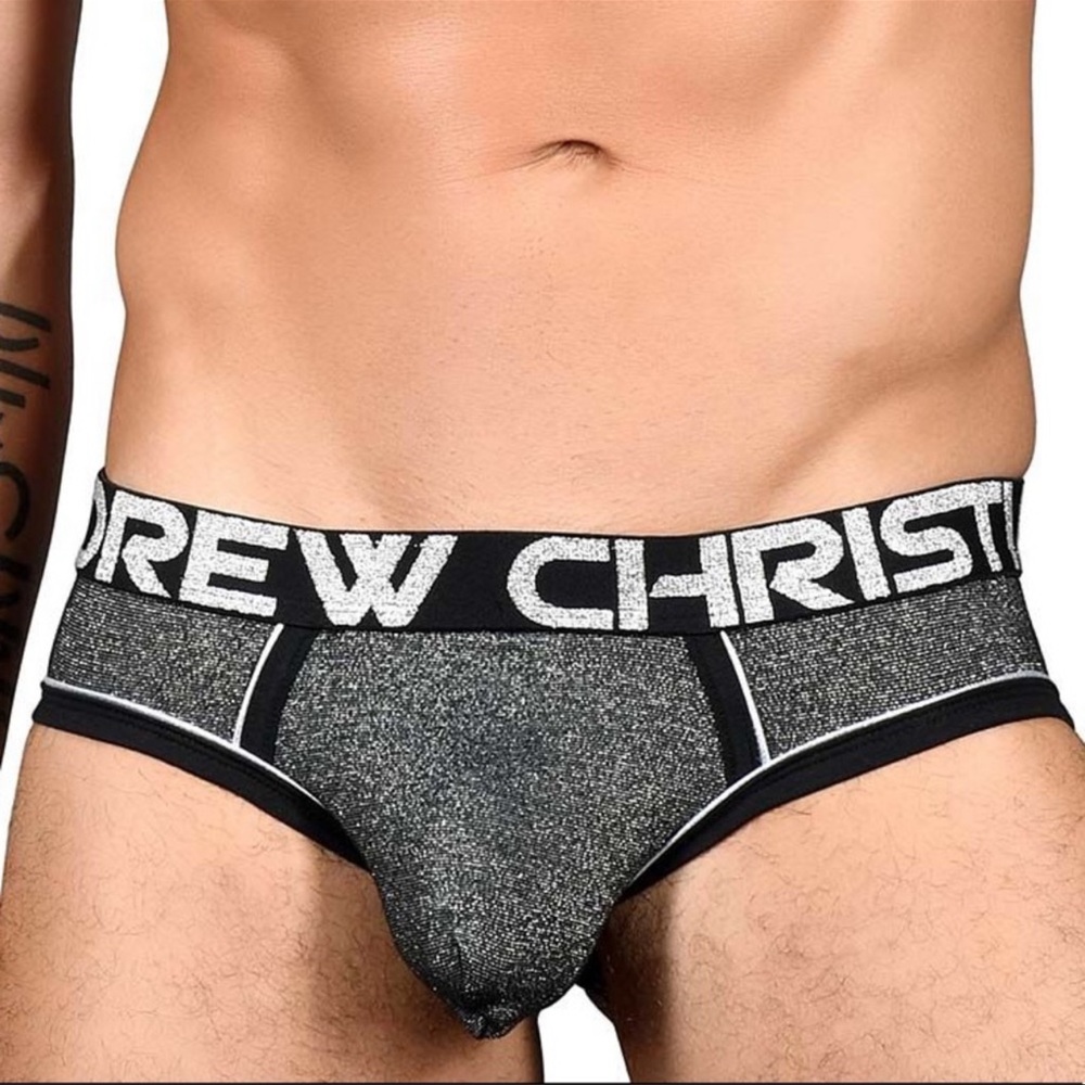Andrew Christian Silver Sparkle Denim Jock